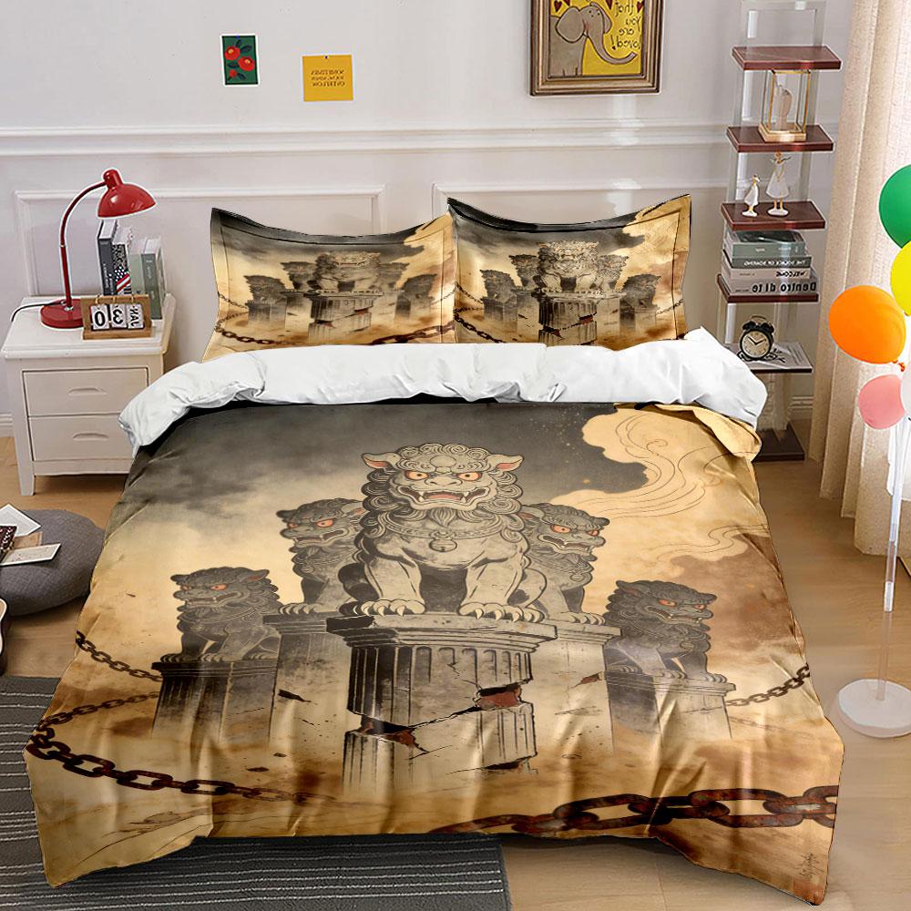 

Stone lions on pillars. Bedding sets Duvet cover sets Duvet covers Pillowcases(1 * Duvet Cover 2 * Pillowcases, without duvet insert) 135x200cm