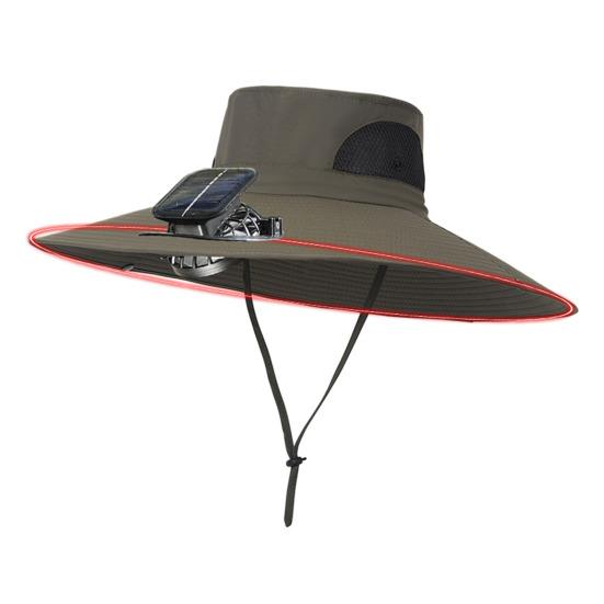 

Yousheng Сонячний капелюх-вентилятор з широкими полями, вентилятори подвійного живлення, батарея 800 мАг, капелюх для риболовлі на відкритому повітрі для піших прогулянок, їзди на велосипеді, риболовлі E