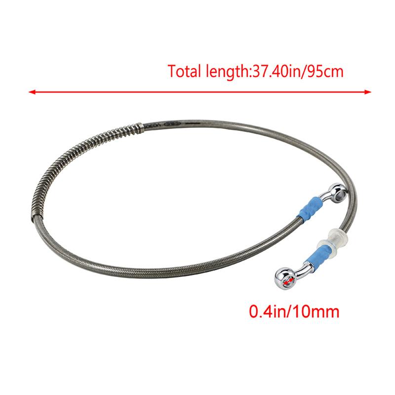 39-200cm Universal Braided Stainless Steel Motorcycle Brake Hose Line, AN3 Hydraulic Clutch Oil Pipe for ATV Dirt Pit Bike Street Racing