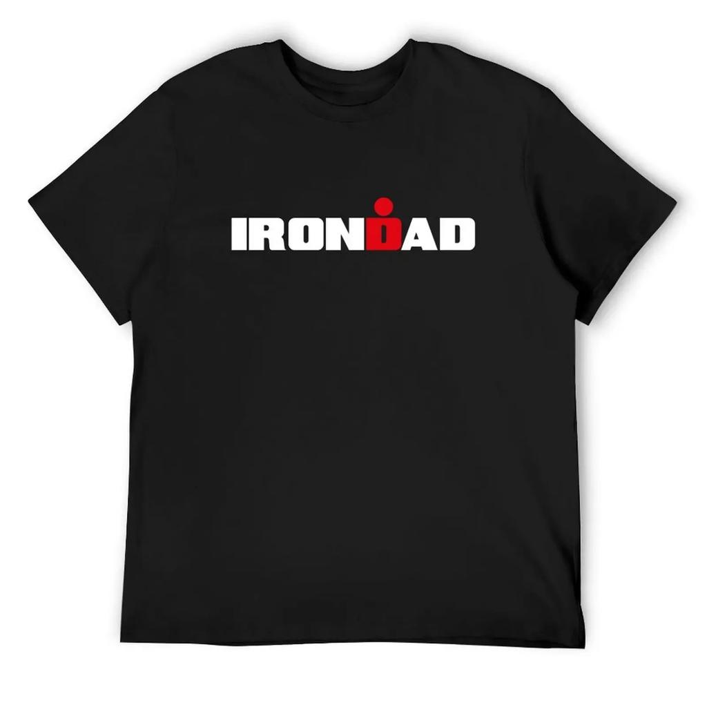 IronDad, Triathlon Dad, Triathlete Daddy T-Shirt shirts graphic tee anime tshirt oversized Short sleeve tee men