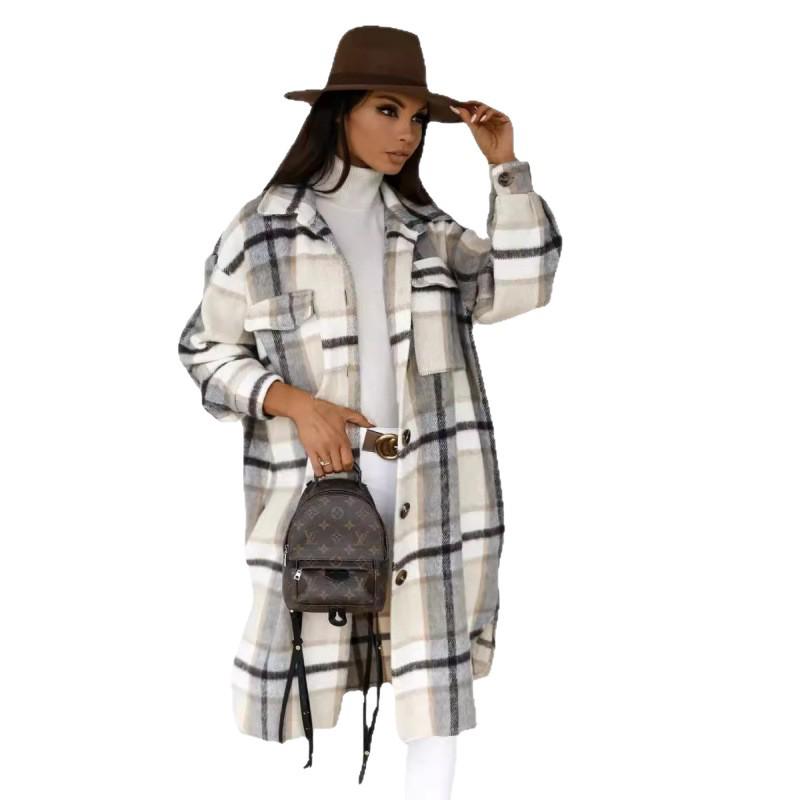 2025 Trending Long Sleeve Plaid Print Jacket Shirt for Spring and Autumn