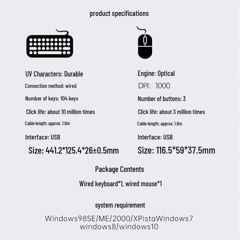 HP K100 Wired USB Keyboard and Mouse Set