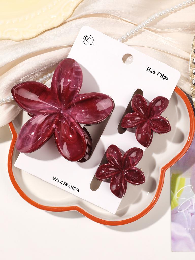 4 Stück Niedliche Blume Bananen Haarspangen für Dickes Haar, Starker Halt Rutschfest, Hawaiianisch, Haarschmuck für Frauen Mädchen Urlaubsgeschenk