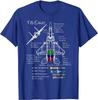 American F-15 Eagle Specs Military Fighter Print Men's T-Shirt Short Casual 100% Cotton Shirt Spring Summer Fashion