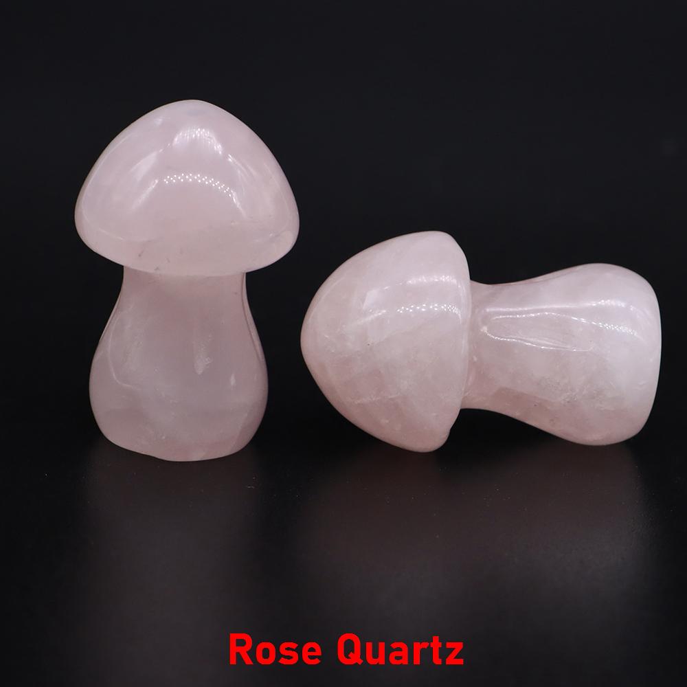 1.5" Natural Crystal Mushroom Gem Quartz Mushroom Mineral Healing Reiki Home Decoration Diy Crafts Gift Aquarium Stone