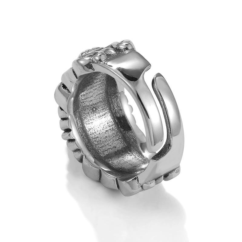 New In Punk Large Cross Ring Adjustable Size Men's Personalized Design Jewelry Street Retro Gothic Trend Jewelry Accessories
