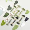 1/2 PCS Natural Jade Roller Gua Sha Stone Tool Wrinkle Reduction Massager for Face Neck Eye Skin Care