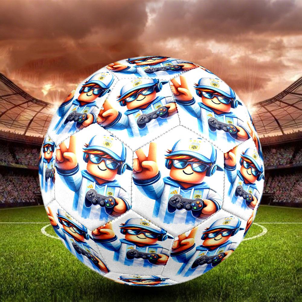 Cosmic Bot Crew Print Size 5 Soccer Ball, Standard Match Football for Sports Game and Team Practice, Ideal Gift for Soccer Fans