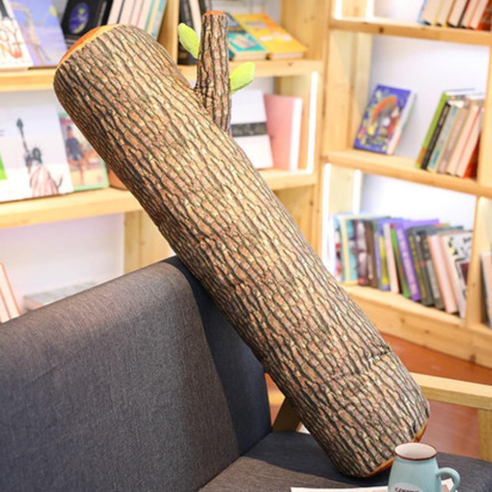 Cute 3D Tree Trunk Cushion Soft Natural Wood Design Chair Cushion Comfortable Cylinder Shape Sofa Cushion Home Decor