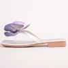 Fashion Luxury Flower Women Sandals Fashion Medium Heeled Square Toe Open-toe Large Size Women Flip-flops Simple Comfortable Women Flats