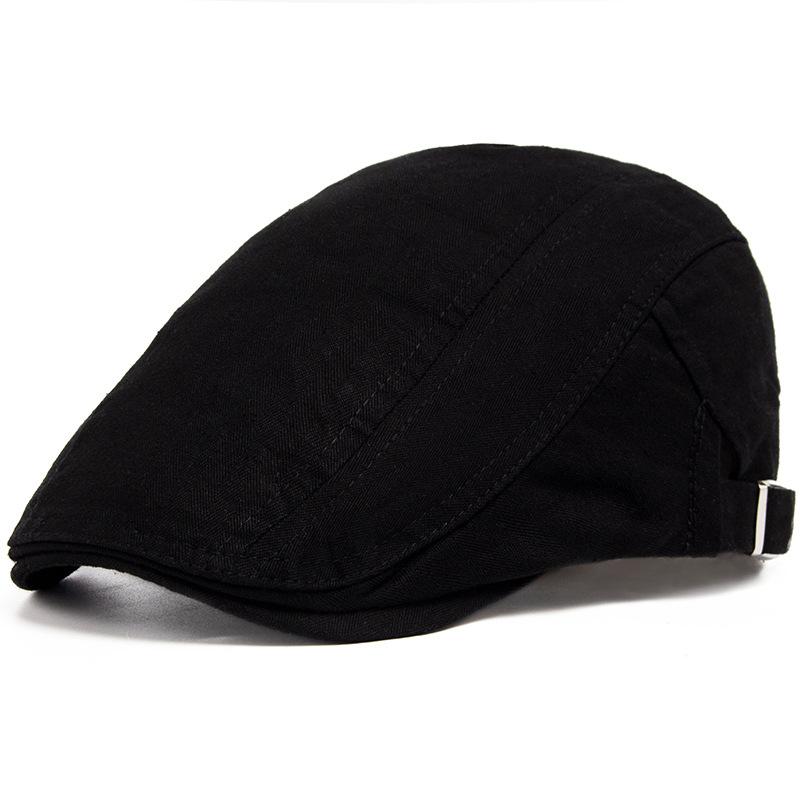 Vintage British Style Cotton Beret Hat Men Women Casual Forward Cap Solid Color Sun Duckbill Hat Spring Summer Lightweight Adjustable Unisex Hats