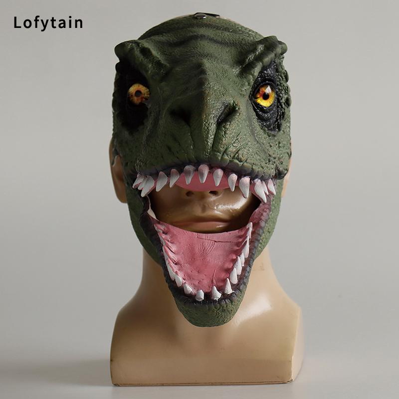 Child Horror Dinosaur Headgear Maks Cosplay Kids Scary Dragon Moveable Open Mouth Latex Mask Halloween Party Costume Props