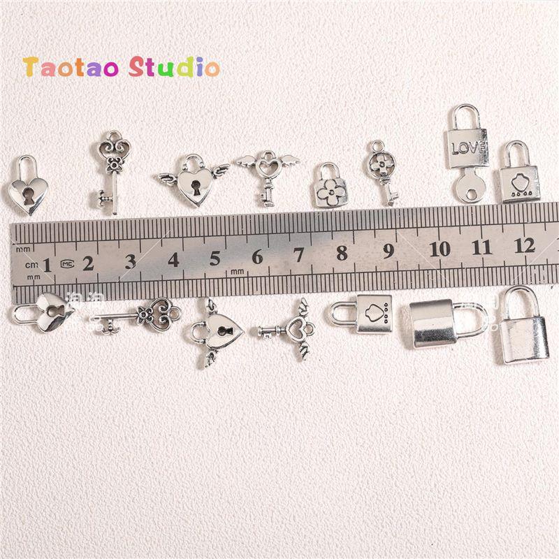 Handmade Key Lock Bestie Couple Pendant Necklace Charm DIY Jewelry Gift