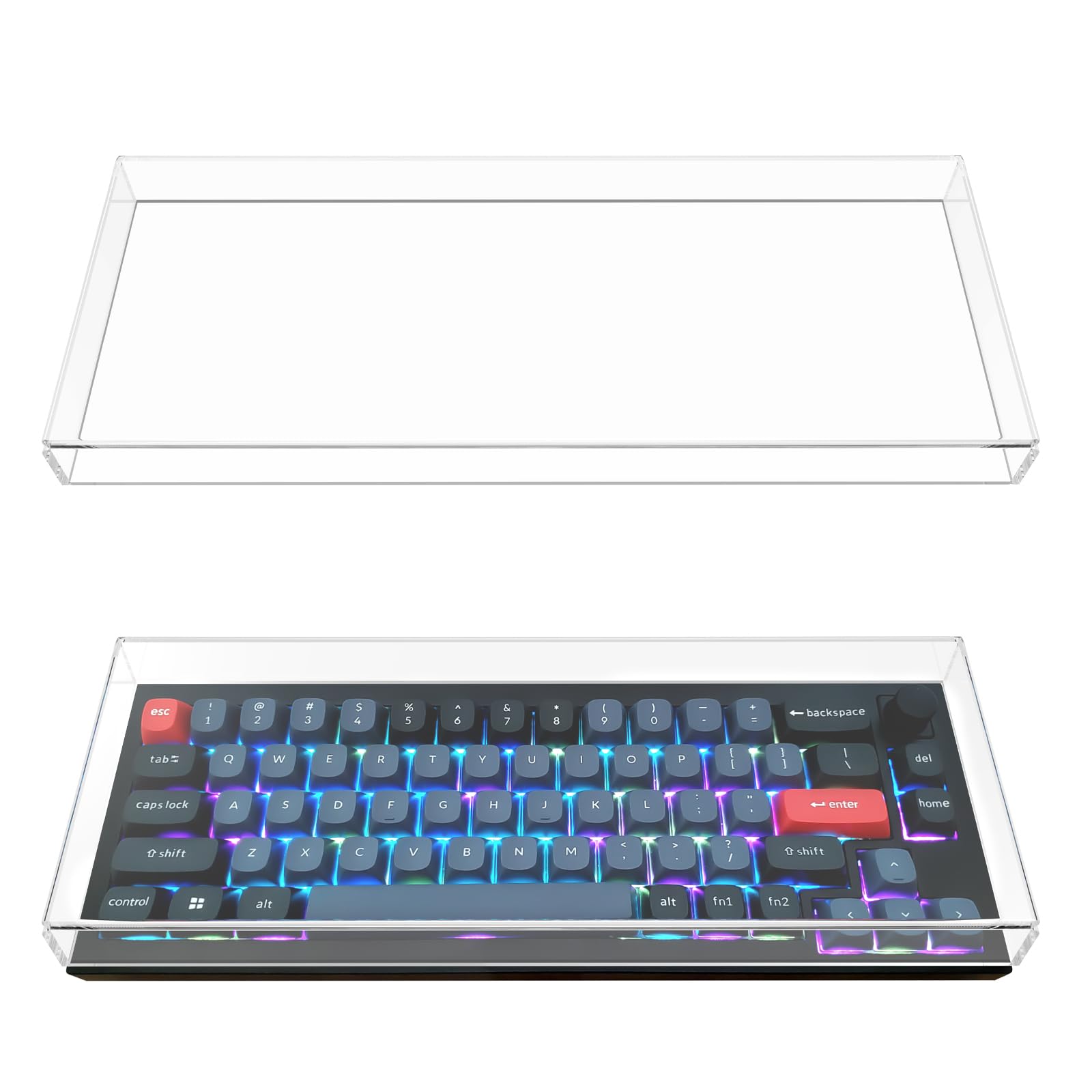 

Geekria Keyboard Dust Cover Clear Acrylic Keypad Cover for 68 Keys Computer Mechanical Keyboard with Knob Compatible with Keychron Keychron Q2
