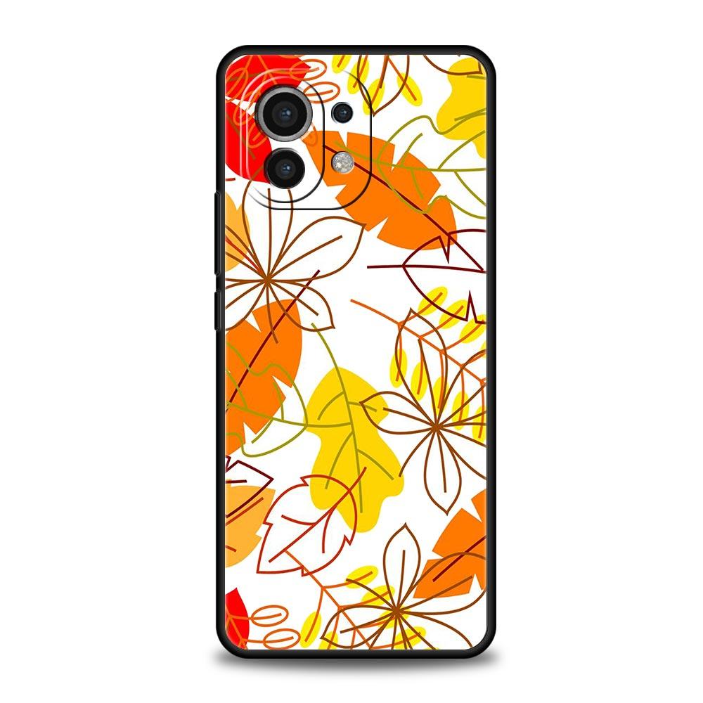 Phone Case For Xiaomi Mi 14 13 12 11 Lite 13T 12T 11x 11T 10T Pro 9T Note 10 Lite Cover Autumn Leaves Fall Fox Pumpkin Halloween