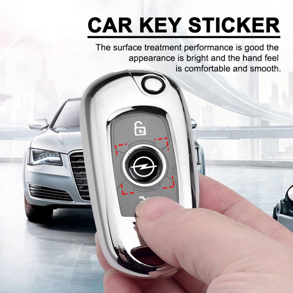 VSZA7 10Pcs Car Styling Key Remote Control Sticker Badge Decor Auto Accessories For Opel OPC Astra K Vivaro Corsa Zafira Insignia Sign