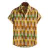 Spring and Summer Men's Beach Shirt Hawaiian Short Sleeve Flower Shirt Men's