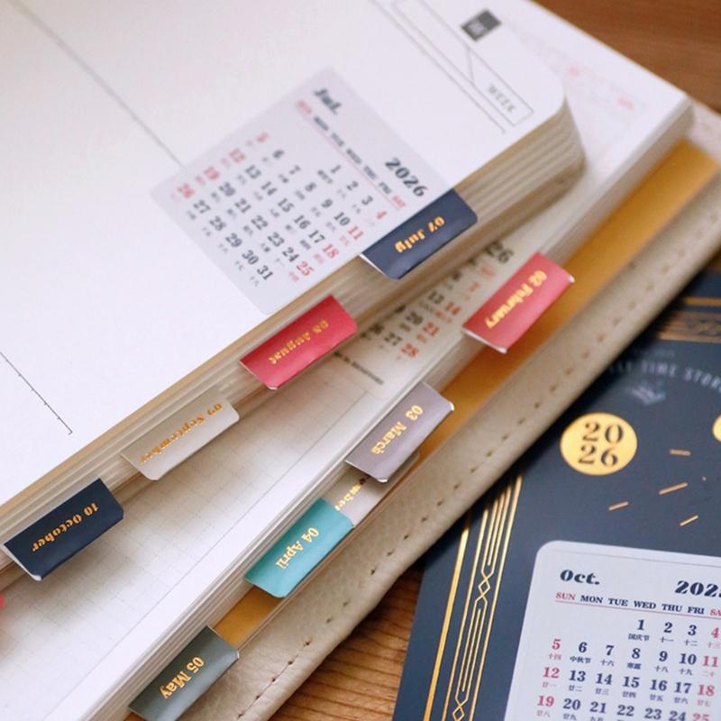 Selfs Adhesive Tab Stickers Monthly Calendar Index Tab for Planners,Journal,Notebook,Agendas Organizers Office Supplies