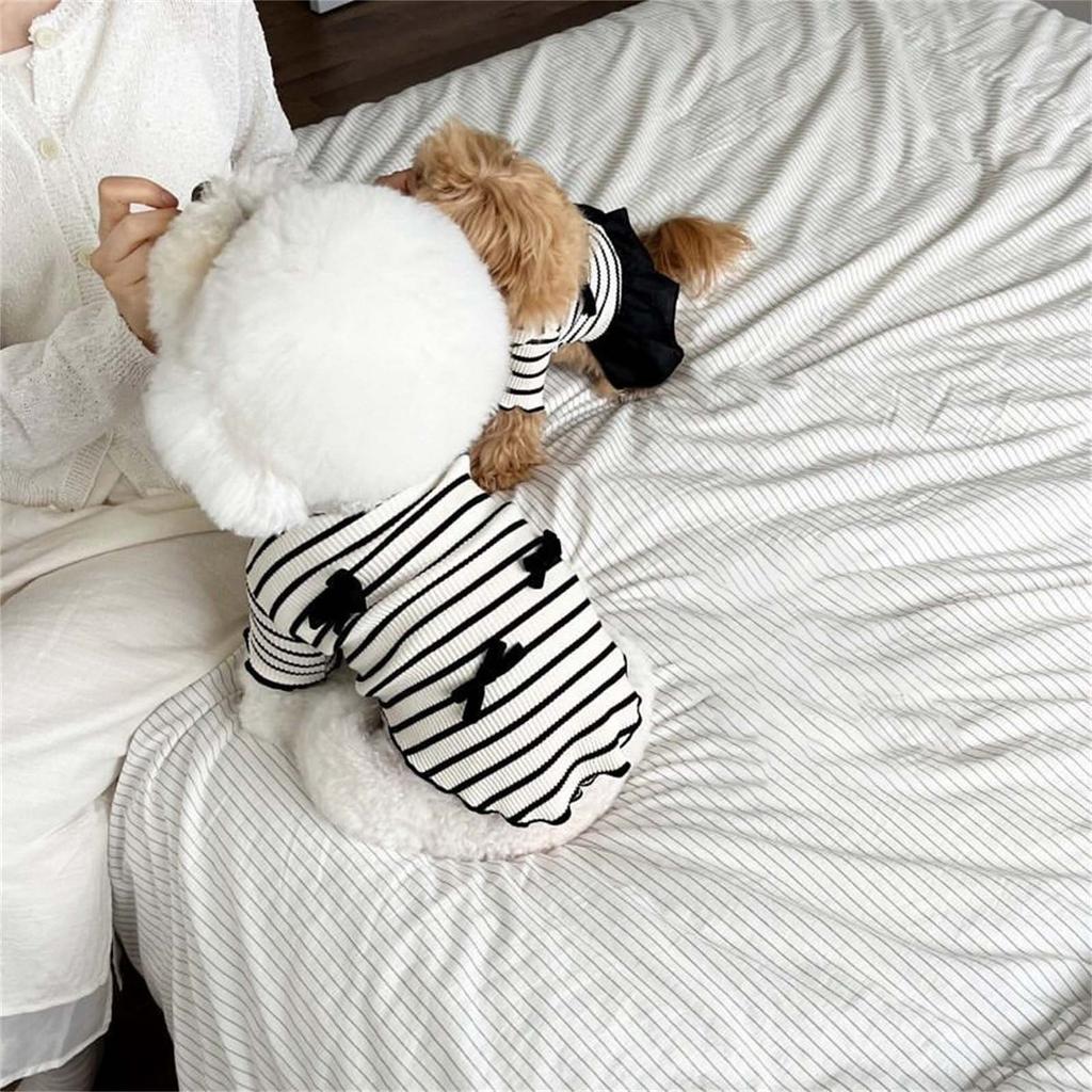 Girl Cats T-shirt Costume Apparel Beach Dress Beach Striped Vest for Puppy Dog and Cats Striped Dress