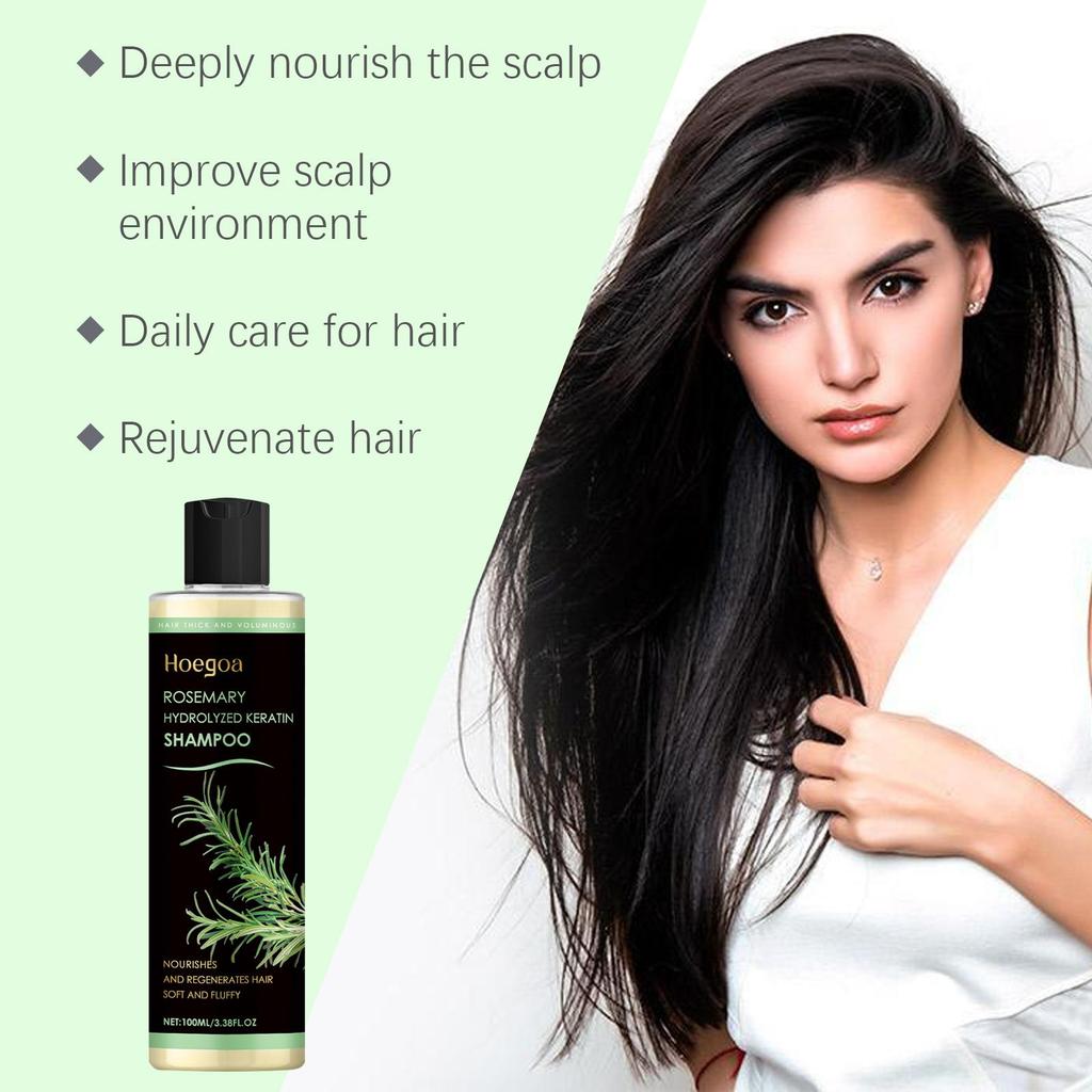Champú de Romero Calmante para el Cuero Cabelludo Anticaspa Refrescante Aporta Volumen Reparador de Puntas Abiertas Aceite Vegetal Control de Grasa Nutrición Champú para el Cabello
