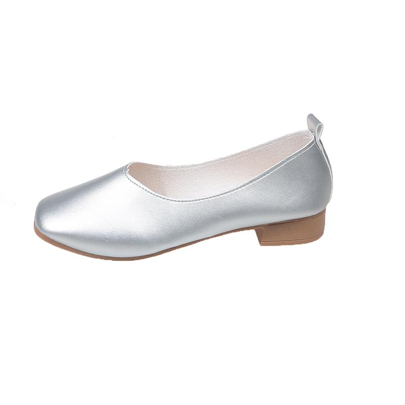 New Women's Summer Black White Mary Janes Flat Shoes Elegant French Square Toe Retro Low Heel Soft Soled Casual Flats