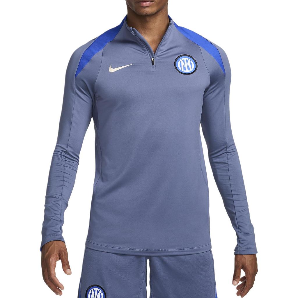 Nike Inter Milan Dri-FIT Slim Fit Moisture-Wicking Quarter-Zip Long Sleeve Retro Football Shirt Men Tops Blue FN9836-492