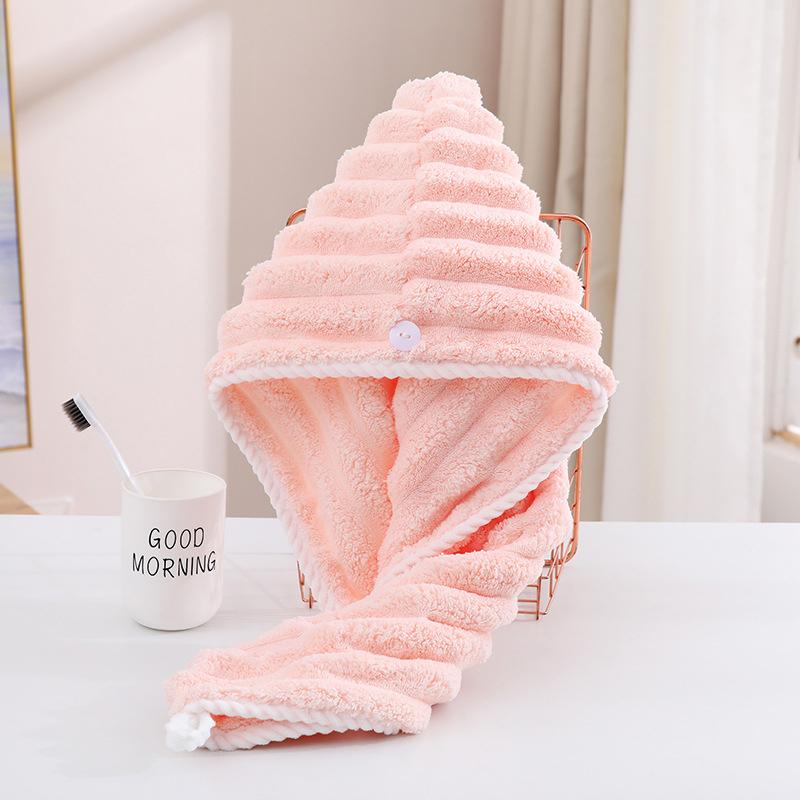 Wavy Pattern Hair Dry Hat Women'S Thickened Water-Absorbent Hair Dry Hat Women'S Cute Shower Cap Dry Hair Towel