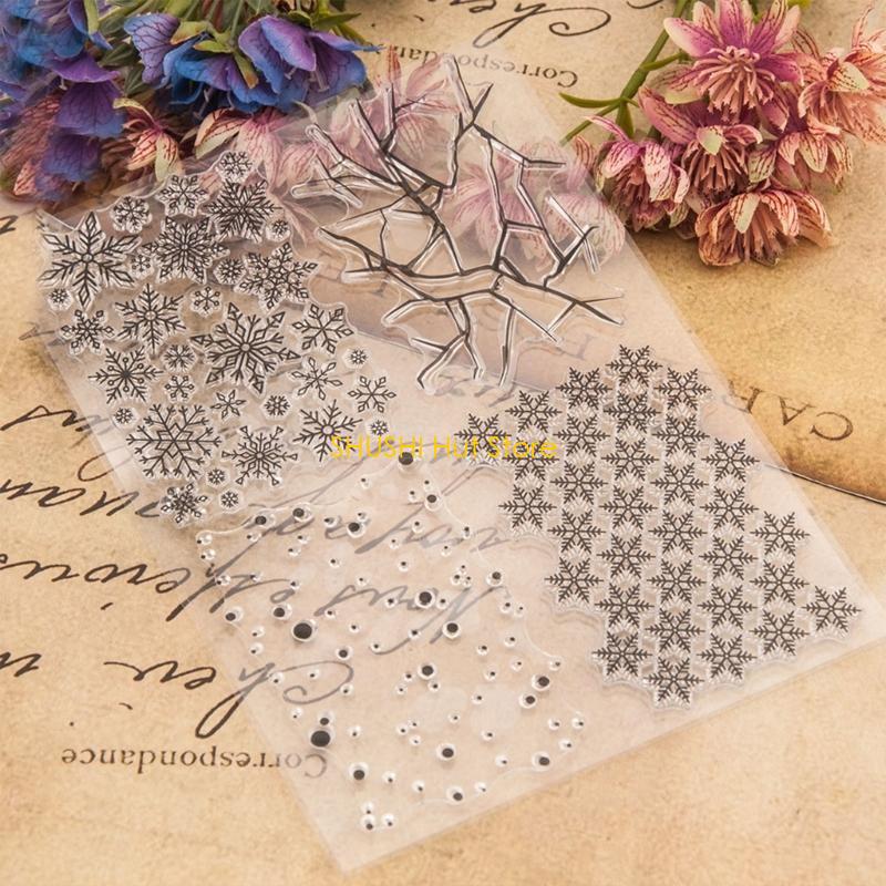 Clear Stamp Snowflake Transparent Silicone Stamp for Card Journal Decorations D57B