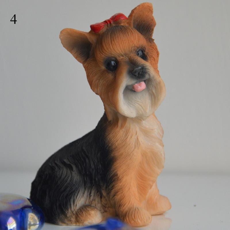 Mini Cute Vivid Dog Figurine Home Decor Simulation Mini Dog Model Miniature Dog Living Room Desktop Ornament Bonsai Decoration