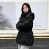 Womens Short Duck Down Jacket Winter Warm Hooded Puffer Coat Loose Fit Street Style