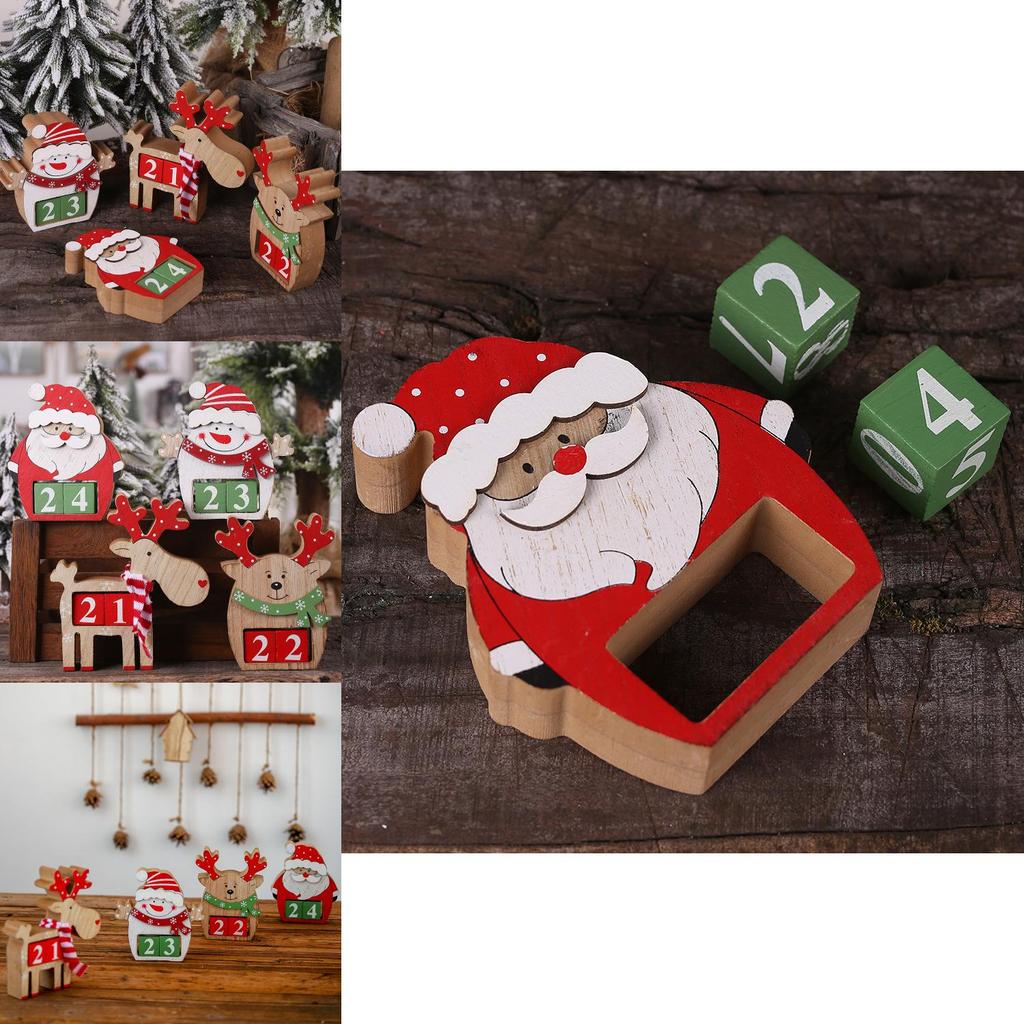 Bezaubernder hölzerner Weihnachts-Countdown-Kalender Dekoratives Stück mit Schneemann-Design