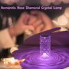 Kristall-Tischlampe für Schlafzimmer, 16 Farben, Touch/Fernbedienung, dimmbares Nachtlicht, USB-LED-Nachttischlampe, Diamant-Rosenlampe