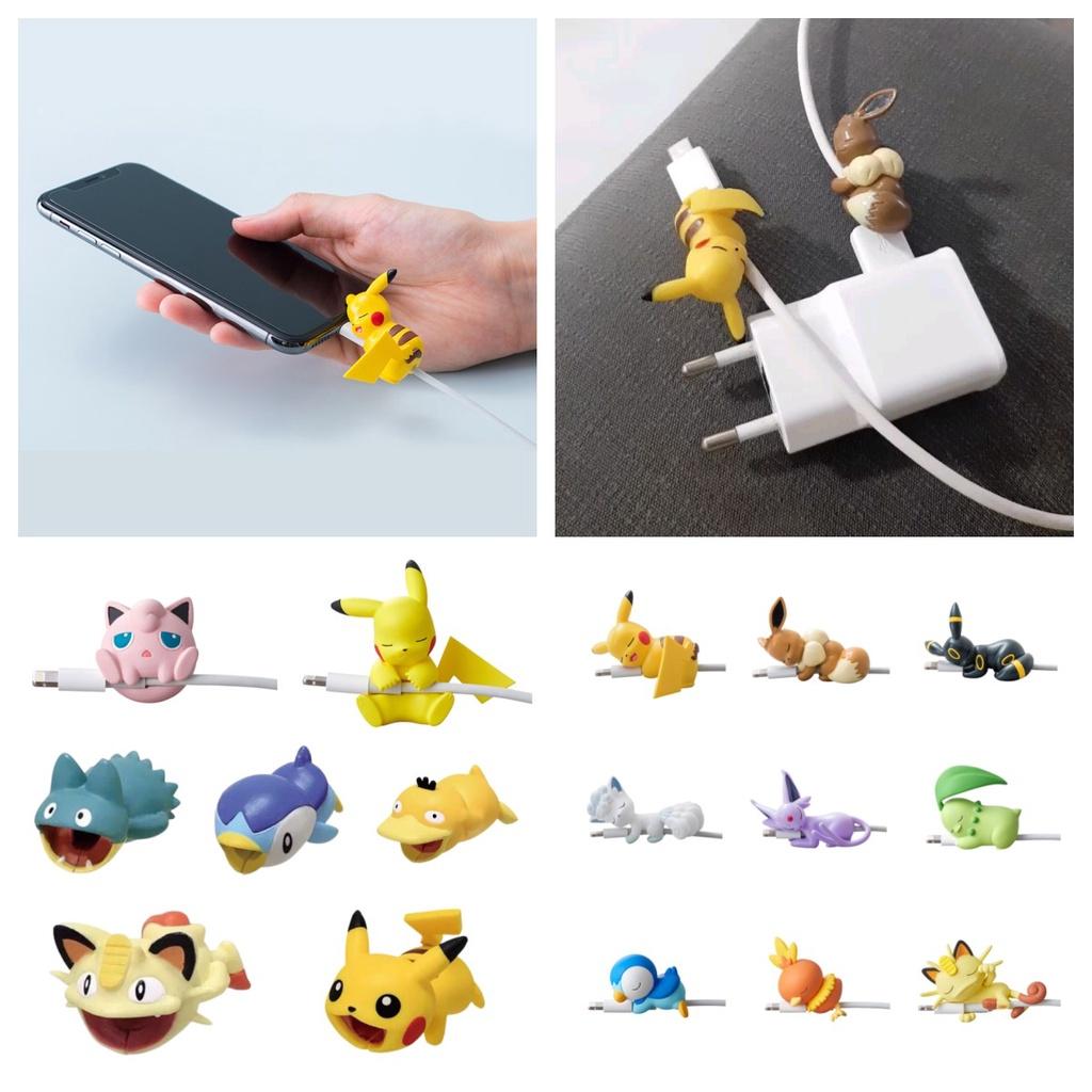 Round Usb Pikachu Data Cable Protector Accessory Cartoon Eevee Snorlax  Decor