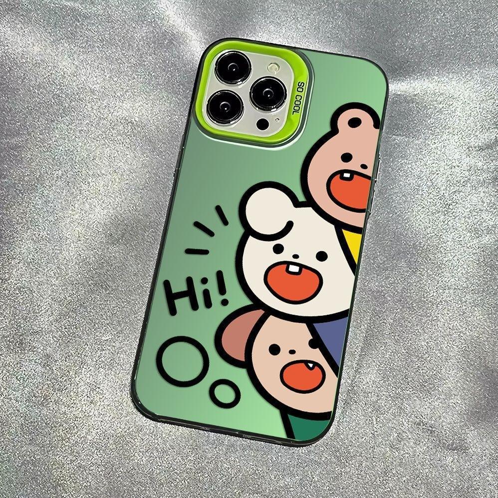 Cute Pig Is Suitable for Apple 15promax Colored Silver Mobile Phone Case, Advanced iPhone14/13/12 Protective Case.