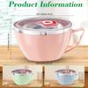 Stainless Steel Noodle Bowl Insulated Instant Noodle Bowl with Lid Food-Grade Material Lunch Box Suitable for Home Office Travel