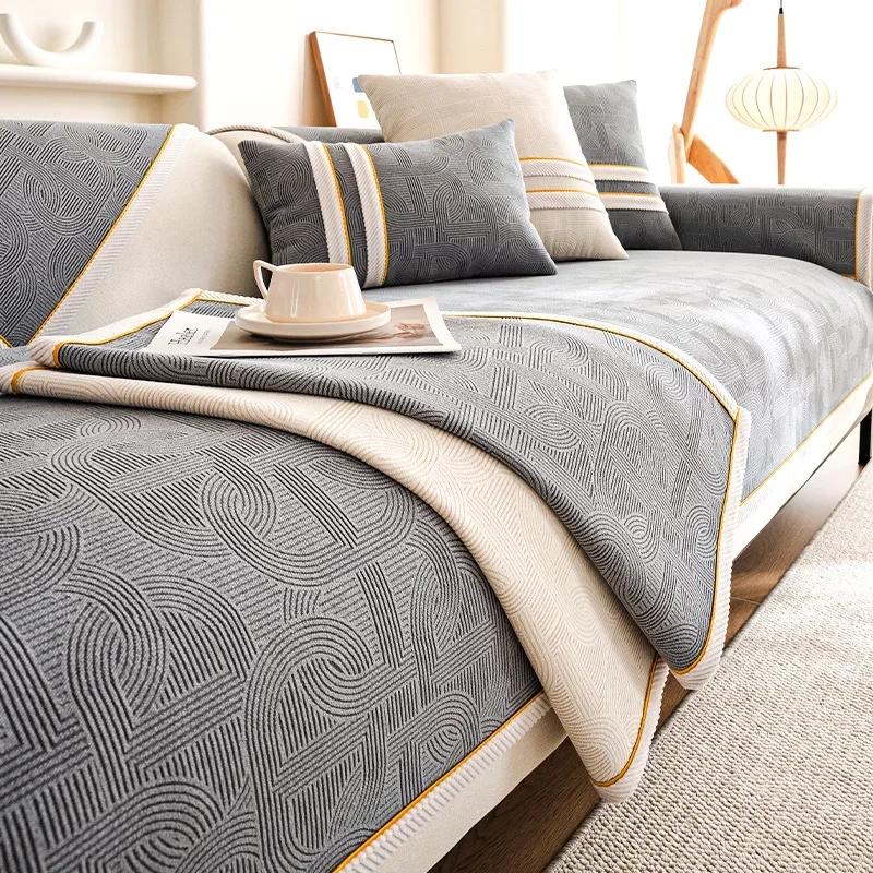 1PC Nordic Chenille Sofa Cushion Mat All Season Universal Chaise Longue Couch Cover L Shape Corner Sofa Slipcover Living Room