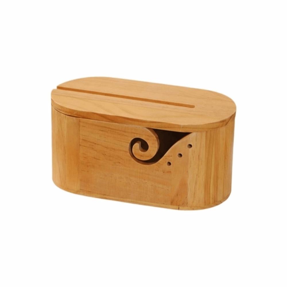 

Oval Wooden Yarn Bowl Multi-functional Yarn Holder DIY Knitting Wool Holder Weaving Projects Style A