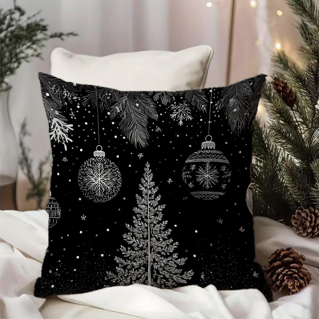 Festive Snowflake & Tree Pillowcasesuitable For Sofa Car Bedroom Decorative Cushion Cover Pillow Cover