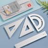 Geometry Triangle Ruler School Supplies Examination Stationery Aluminium Ruler Set Metal Rulers