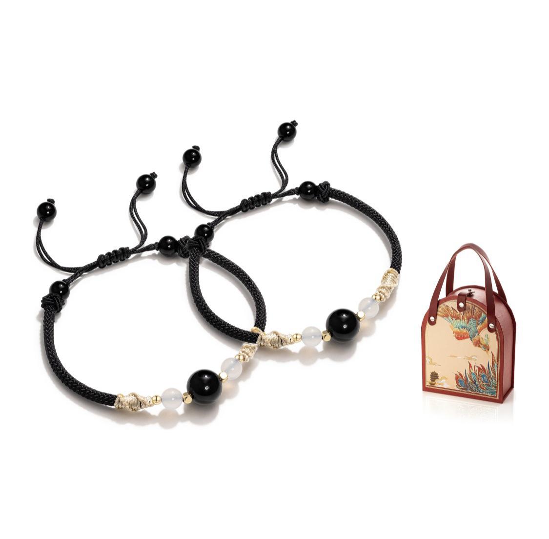 

Геометрический браслет из красного агата квадратной формы: Сплетен вручную для обильного богатства