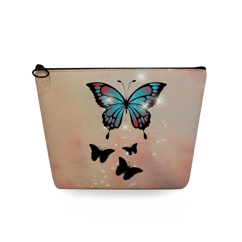 Women Butterfly Print Cosmetic Bag Toiletries Organize Travel Storage Case 6722