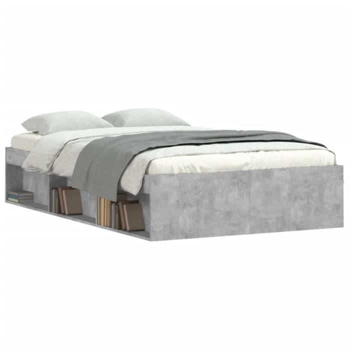 VidaXL Bed Frames Concrete Grey 120x190 Cm Small Double 3203897