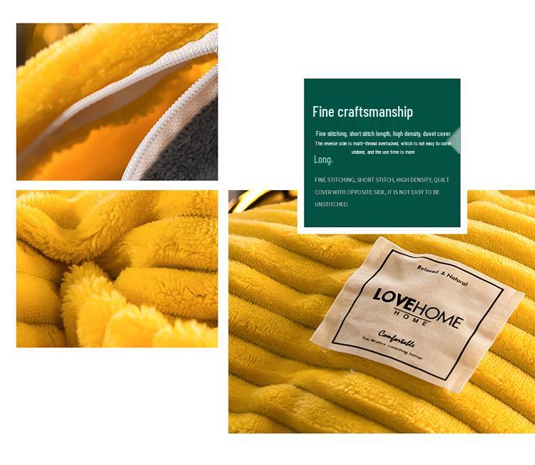 2025 Hřejivá Magická Fleece Mléčný Samet Zimní Ložní Sada - 4dílná Přikrývka a Povlak na Přikrývku