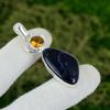 925 Sterling Silver Sodalite Stone Citrine Third Eye Chakra Trendy Wife Pendant