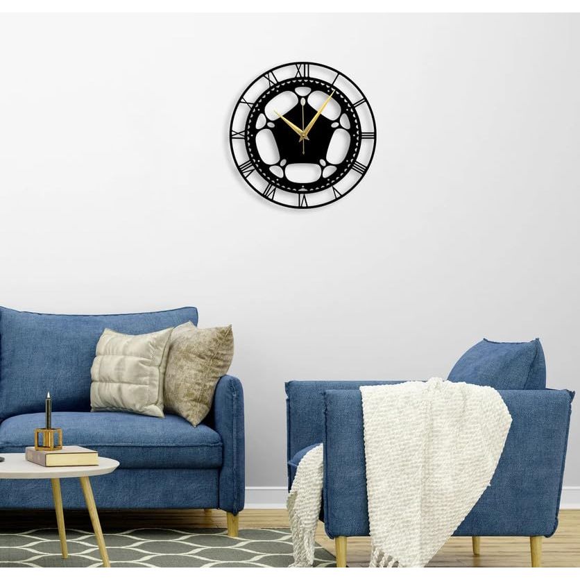 Large Size Clock & Wall Ornament/Metal Outdoor Wall Clock for Bedroom, Office -Black