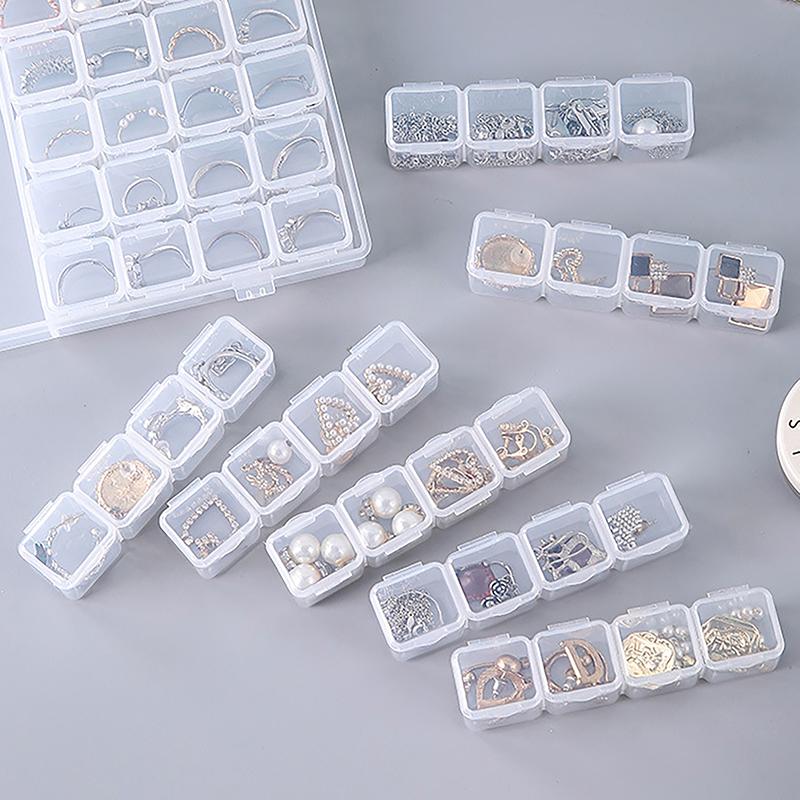 56/28 Fächer Transparente Schmuckaufbewahrungsbox Nail Art Ohrringe Ring Perlen Behälter Heimaufbewahrung Organisation