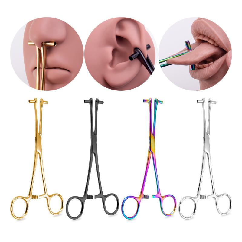Colorful Body Piercing Pliers Surgical Steel Fix Forceps Tweezers For Septum Cartilage Tongue Body Piercing Clamp Tool