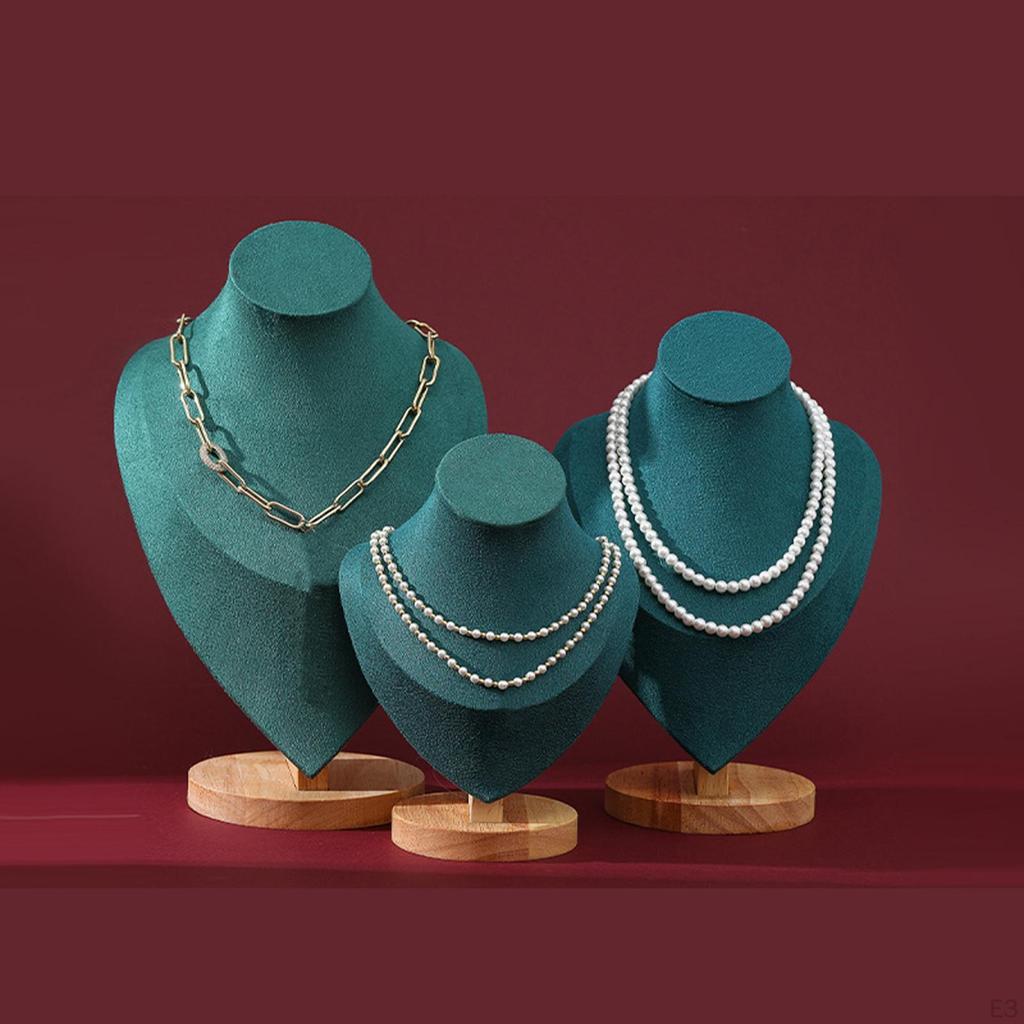 Jewelry Display Mannequin Bust Chain Stand Stable with Base Model Pendant Holder for Show