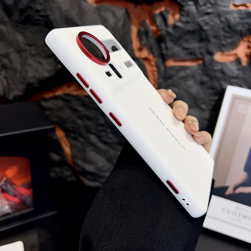 Roter Kamerarahmen mit strukturiertem Gehäuse für ZTE nubia Z80 Ultra zte Z70S Ultra z70 ultra Ultimate Design Stoßfeste Hülle