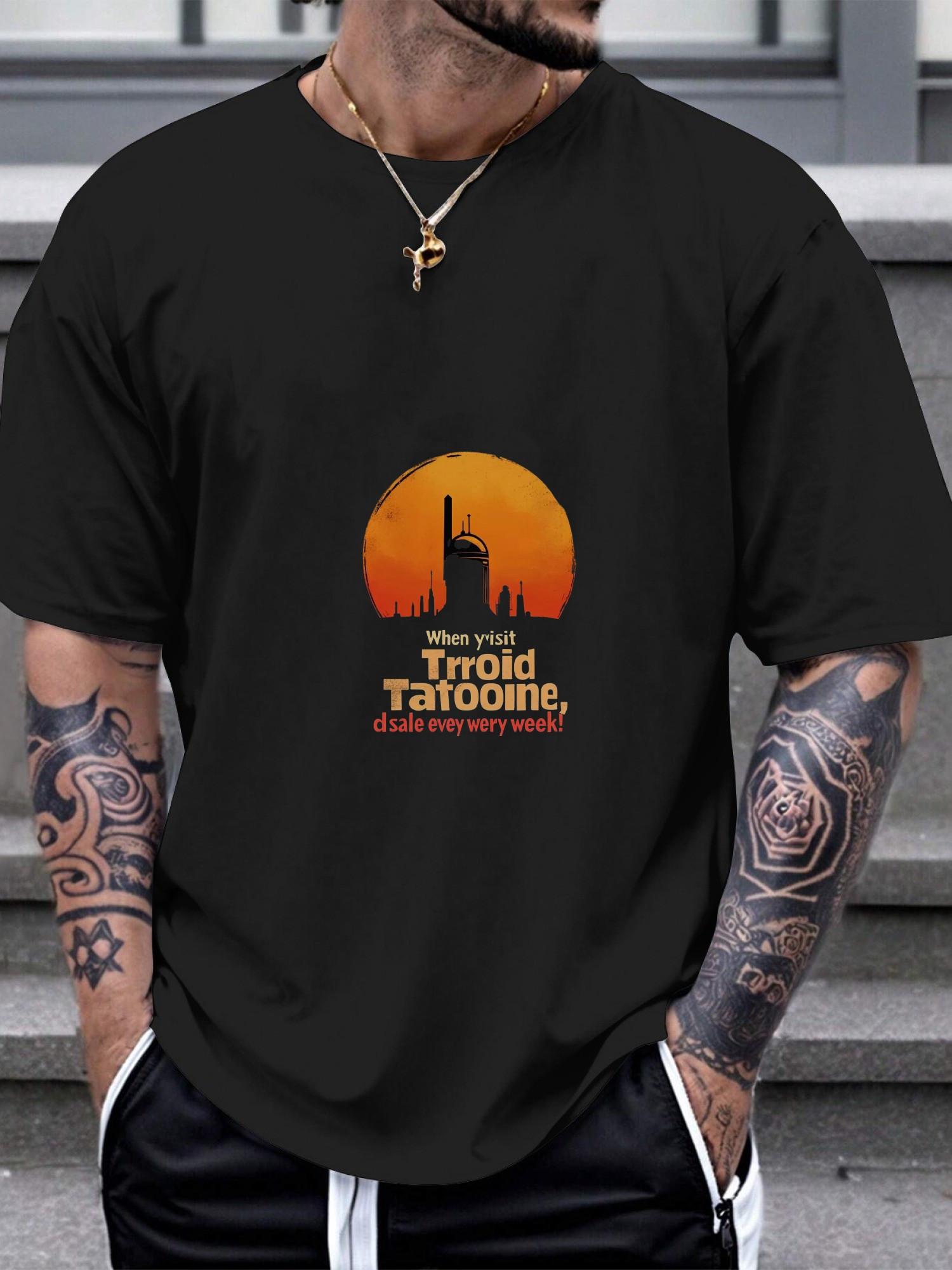 1pc Tatooine Retro Sunset T-shirt XL